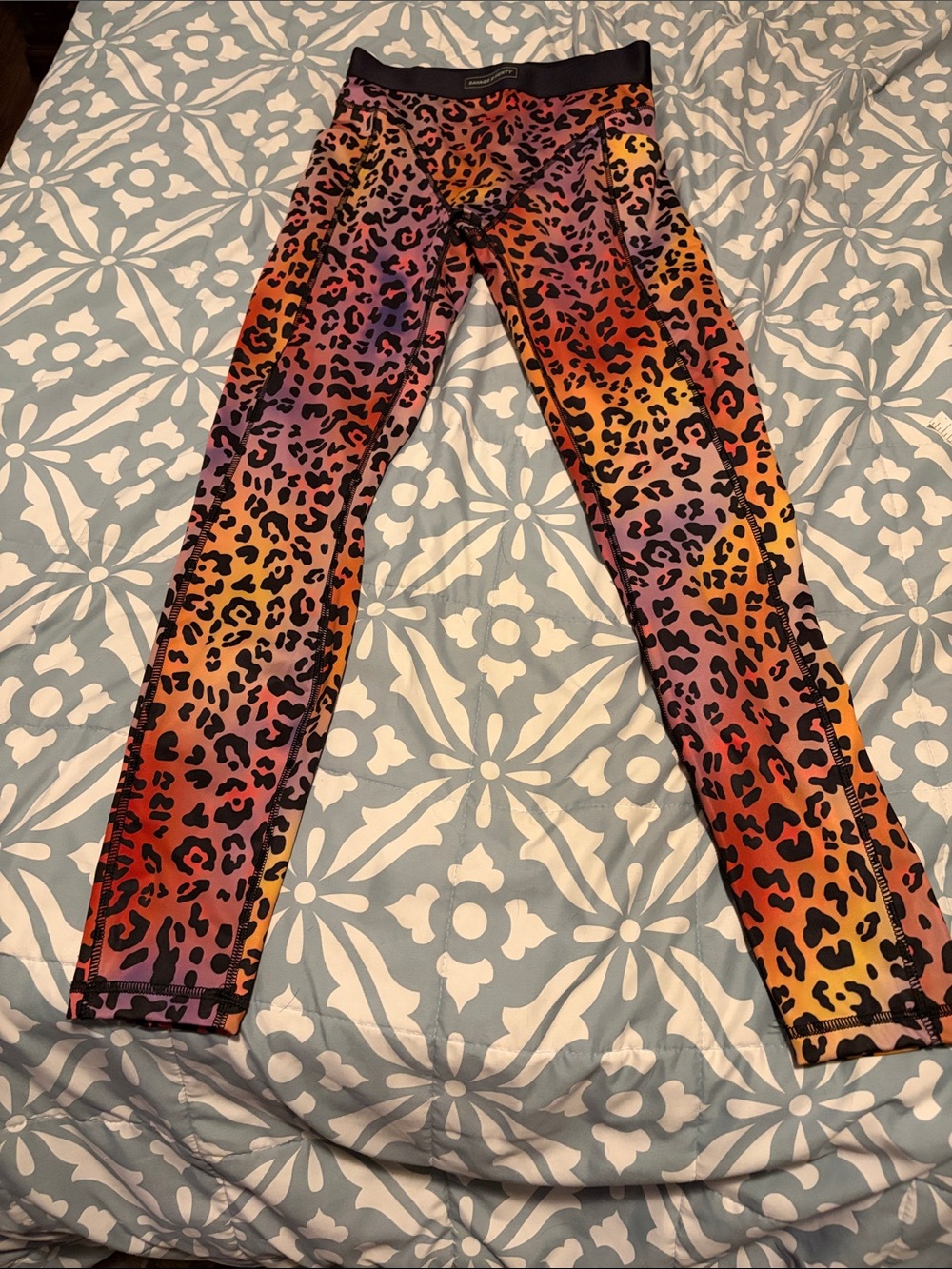 Savage X Fenty Multicolor Leopard-Print Leggings in Red, Purple, Yellow